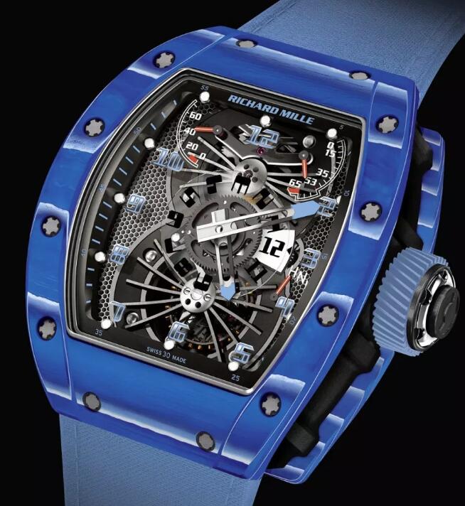 Replica Richard Mille RM 022 watch RM 022 Tourbillon Aerodyne Dual Time Blue Limited Edition